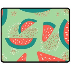 Watermelon Dots Summer Pattern Two Sides Fleece Blanket (medium) by Bedest