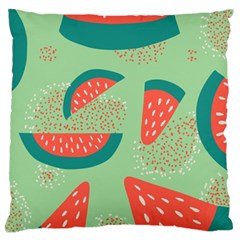 Watermelon Dots Summer Pattern Large Premium Plush Fleece Cushion Case (One Side)