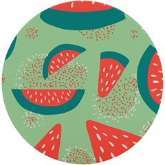 Watermelon Dots Summer Pattern Uv Print Round Tile Coaster by Bedest