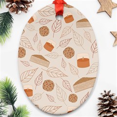 Leaves Cake Cookies Pattern Ornament (oval)