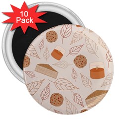 Leaves Cake Cookies Pattern 3  Magnets (10 Pack)  by Bedest