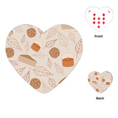 Leaves Cake Cookies Pattern Playing Cards Single Design (heart)