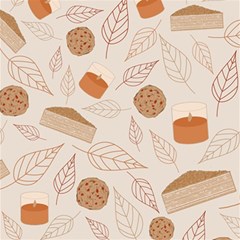 Leaves Cake Cookies Pattern Play Mat (square) by Bedest