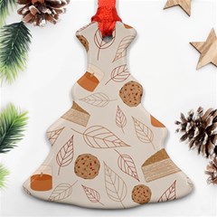 Leaves Cake Cookies Pattern Christmas Tree Ornament (two Sides)