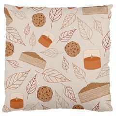 Leaves Cake Cookies Pattern Large Cushion Case (two Sides) by Bedest