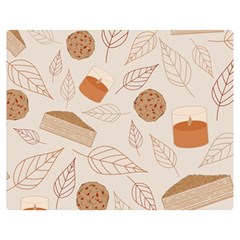 Leaves Cake Cookies Pattern Premium Plush Fleece Blanket (medium) by Bedest