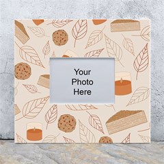 Leaves Cake Cookies Pattern White Wall Photo Frame 5  X 7  by Bedest