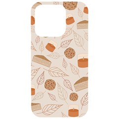 Leaves Cake Cookies Pattern Iphone 15 Pro Black Uv Print Pc Hardshell Case