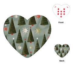 Christmas Trees Pattern Playing Cards Single Design (heart)