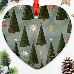 Christmas Trees Pattern Heart Ornament (two Sides)