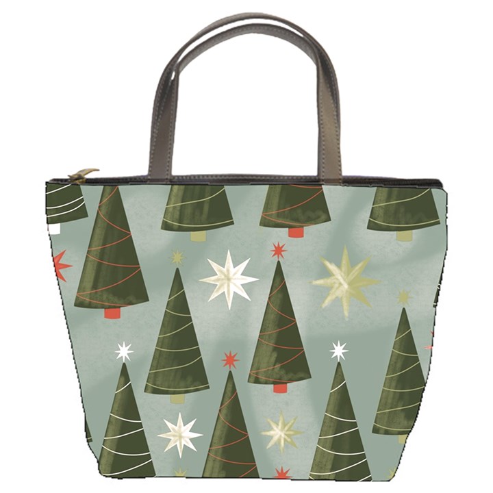 Christmas Trees Pattern Bucket Bag