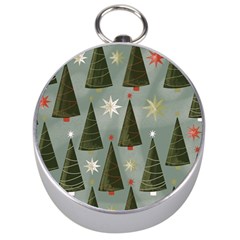 Christmas Trees Pattern Silver Compasses by Bedest