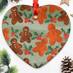 Christmas Cookies Cookie Advent Pattern Heart Ornament (two Sides)