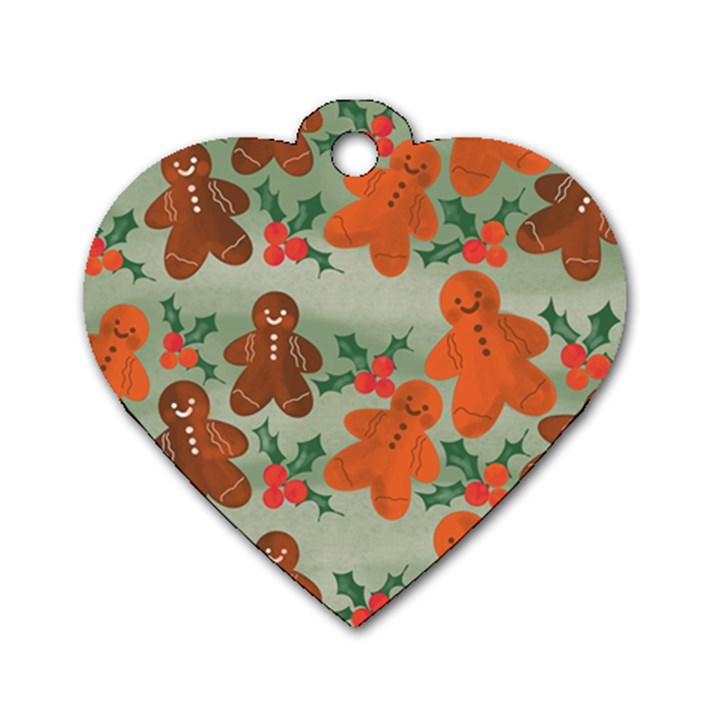 Christmas Cookies Cookie Advent Pattern Dog Tag Heart (One Side)