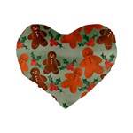 Christmas Cookies Cookie Advent Pattern Standard 16  Premium Flano Heart Shape Cushions Back