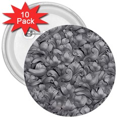 Silver Blossom Elegance Print (ai+human) 3  Buttons (10 Pack)  by dflcprintsclothing