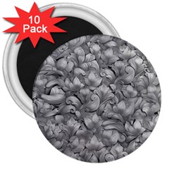 Silver Blossom Elegance Print (ai+human) 3  Magnets (10 Pack) 