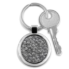 Silver Blossom Elegance Print (ai+human) Key Chain (round) by dflcprintsclothing