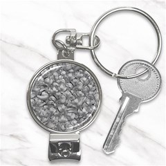 Silver Blossom Elegance Print (ai+human) Nail Clippers Key Chain by dflcprintsclothing