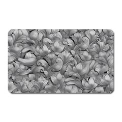 Silver Blossom Elegance Print (ai+human) Magnet (rectangular) by dflcprintsclothing