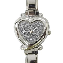 Silver Blossom Elegance Print (ai+human) Heart Italian Charm Watch by dflcprintsclothing