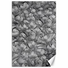 Silver Blossom Elegance Print (ai+human) Canvas 24  X 36  by dflcprintsclothing