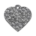 Silver Blossom Elegance Print (AI+Human) Dog Tag Heart (Two Sides) Front