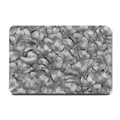 Silver Blossom Elegance Print (ai+human) Small Doormat by dflcprintsclothing