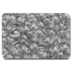 Silver Blossom Elegance Print (ai+human) Large Doormat by dflcprintsclothing