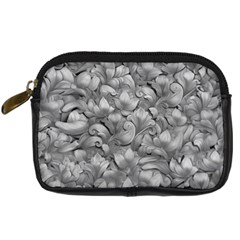 Silver Blossom Elegance Print (ai+human) Digital Camera Leather Case by dflcprintsclothing