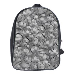 Silver Blossom Elegance Print (ai+human) School Bag (large) by dflcprintsclothing