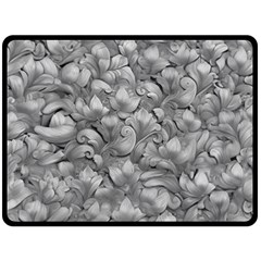 Silver Blossom Elegance Print (ai+human) Fleece Blanket (large)