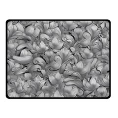 Silver Blossom Elegance Print (ai+human) Fleece Blanket (small) by dflcprintsclothing