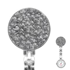 Silver Blossom Elegance Print (ai+human) Stainless Steel Nurses Watch by dflcprintsclothing