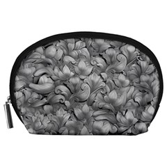 Silver Blossom Elegance Print (ai+human) Accessory Pouch (large) by dflcprintsclothing