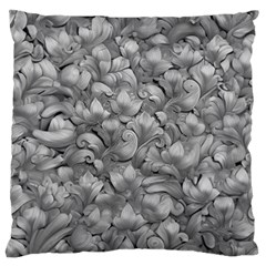 Silver Blossom Elegance Print (ai+human) Standard Premium Plush Fleece Cushion Case (one Side) by dflcprintsclothing