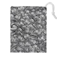 Silver Blossom Elegance Print (ai+human) Drawstring Pouch (5xl) by dflcprintsclothing