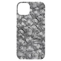 Silver Blossom Elegance Print (ai+human) Iphone 14 Plus Black Uv Print Case by dflcprintsclothing