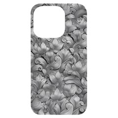 Silver Blossom Elegance Print (ai+human) Iphone 14 Pro Black Uv Print Case by dflcprintsclothing