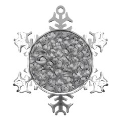 Silver Blossom Elegance Print (ai+human) Metal Small Snowflake Ornament