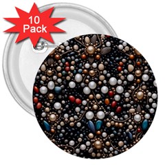 Pearls And Stones 3  Buttons (10 Pack) 