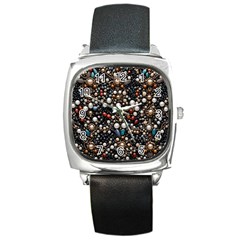 Pearls And Stones Square Metal Watch by dedoma