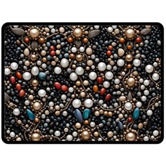 Pearls And Stones Fleece Blanket (large)