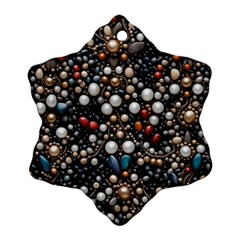 Pearls And Stones Ornament (snowflake)