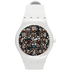 Pearls And Stones Round Plastic Sport Watch (m)