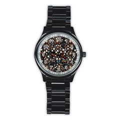 Pearls And Stones Stainless Steel Round Watch by dedoma