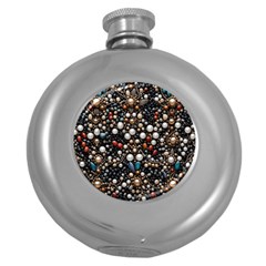 Pearls And Stones Round Hip Flask (5 Oz) by dedoma