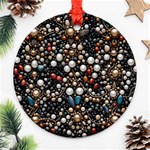 Pearls and stones Round Ornament (Two Sides) Back