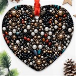 Pearls and stones Heart Ornament (Two Sides) Front