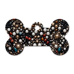 Pearls And Stones Dog Tag Bone (one Side)